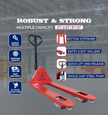 Inaithiram Heavy Duty Hydraulic Hand Pallet Truck 2Ton 2.5T 3Tone 5T capacity