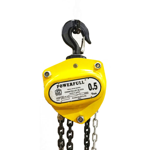 Bemco CPBSPS05T3M Heavy Duty Chain Pulley Block Super P Series 500kg Capacity