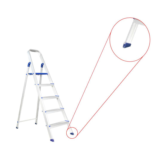 Inaithiram ASL5S Foldable Aluminium Step Ladder 150kg Capacity Closeup of Anti Skid PVC Shoes