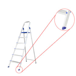 Inaithiram ASL6S Foldable Aluminium Step Ladder 150kg Capacity with 06 Steps Closeup of Anti Skid PVC Shoes