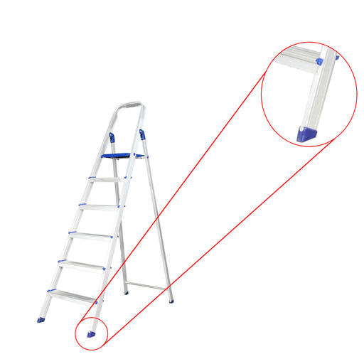 Inaithiram ASL6S Foldable Aluminium Step Ladder 150kg Capacity with 06 Steps Closeup of Anti Skid PVC Shoes
