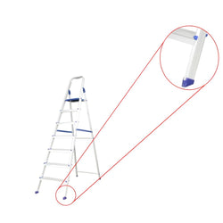 Inaithiram ASL7S Foldable Aluminium Step Ladder 150kg Capacity with 07 Steps Closeup of Anti Skid PVC Shoes