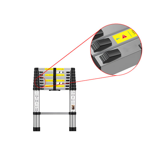 Inaithiram Foldable Aluminium Telescopic Ladder 150kg Capacity Closeup of Safety Lock