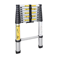 Inaithiram Foldable Aluminium Telescopic Ladder 150kg Capacity in Folded State with Securing Strap and Strong Handle Base