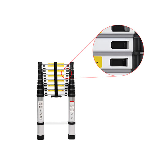 Inaithiram Foldable Aluminium Telescopic Ladder 150kg Capacity Closeup of Safety Lock