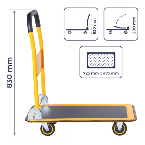 Inaithiram PT150 Foldable Platform Trolley for Warehouse 150kg Capacity