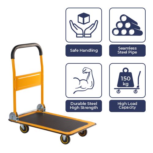Inaithiram PT150 Foldable Platform Trolley for Loading 150kg Capacity