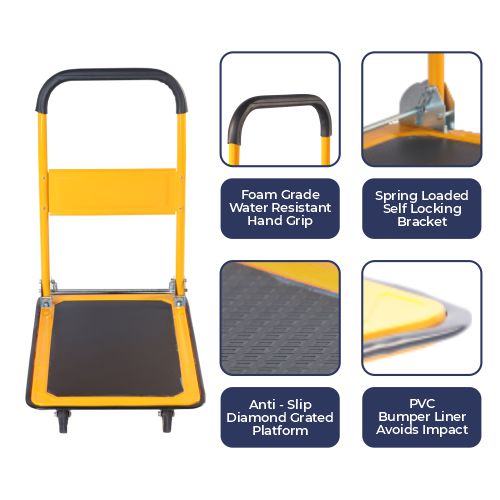 Inaithiram PT150 Foldable MS Platform Trolley for Supermarkets 150kg Capacity