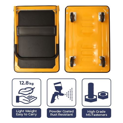 Inaithiram PT300 Heavy Duty MS Platform Trolley for Goods Handling 300kg Capacity 3ft. X 2ft.