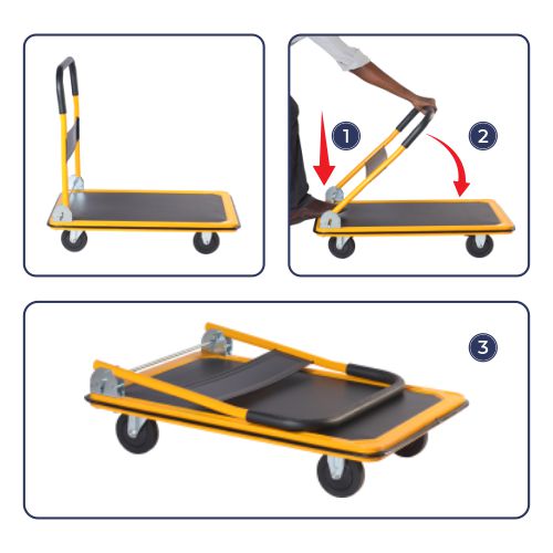 Inaithiram PT300 Industrial Heavy Duty MS Platform Trolley 300kg Capacity 3ft. X 2ft.