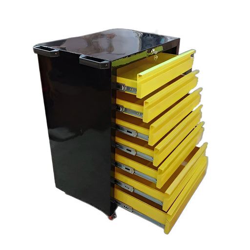 Inaithiram 7DTT200N 7 Drawer Tool Trolley 200kg Capacity With Nylon Wheels Side View