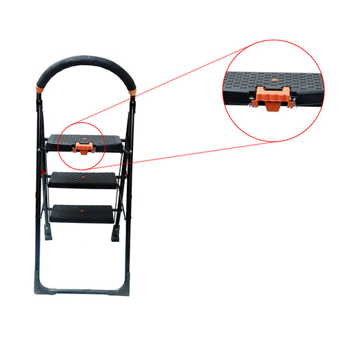 Inaithiram SL3SN Foldable Step Ladder 150kg Capacity Closeup of Safety Clutch Lock