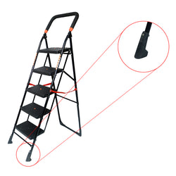 Inaithiram SL5SDLX Foldable Step Ladder 150kg Capacity Closeup of Sports Anti Skid Plastic PP Shoes