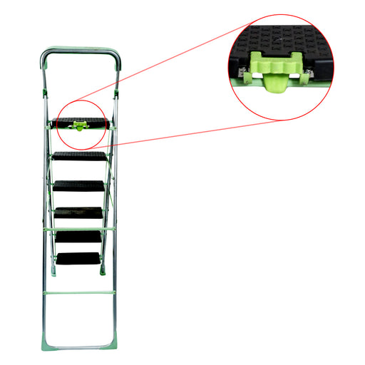 Inaithiram SL6SPR Foldable Step Ladder 150kg Capacity Closeup of Safety Clutch Lock