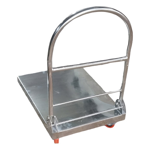 Inaithiram SSPT250N Foldable Stainless Steel Platform Trolley 250kg Capacity Rear View