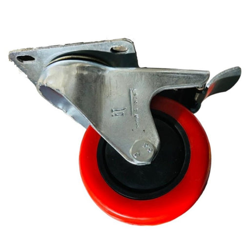 Inaithiram 4" inch PU Swivel Wheels with Brackets and Fasteners - Polyurethane 100mm 360* Swivel PU Wheels with Brake