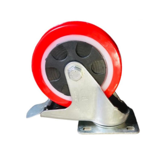 Inaithiram 4" inch PU Swivel Wheels with Brackets and Fasteners - Polyurethane 100mm 360* Swivel PU Wheels with Brake