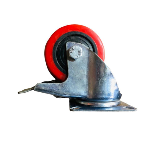 Inaithiram 4" inch PU Swivel Wheels with Brackets and Fasteners - Polyurethane 100mm 360* Swivel PU Wheels with Brake