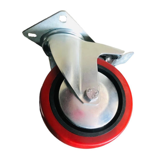 Inaithiram 6" inch PU Swivel Wheels with Brackets and Fasteners - Polyurethane 150mm 360* Swivel PU Wheels with Brake