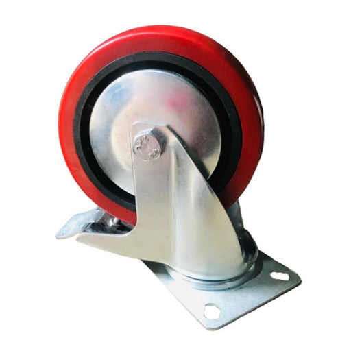 Inaithiram 6" inch PU Swivel Wheels with Brackets and Fasteners - Polyurethane 150mm 360* Swivel PU Wheels with Brake alternate view