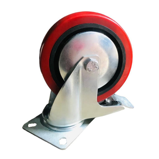 Inaithiram 6" inch PU Swivel Wheels with Brackets and Fasteners - Polyurethane 150mm 360* Swivel PU Wheels with Brake