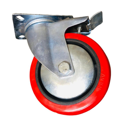 Inaithiram 6" inch PU Swivel Wheels with Brackets and Fasteners - Polyurethane 150mm 360* Swivel PU Wheels with Brake
