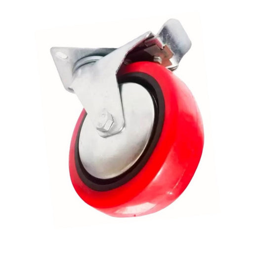 Inaithiram 6" inch PU Swivel Wheels with Brackets and Fasteners - Polyurethane 150mm 360* Swivel PU Wheels with Brake alternate view