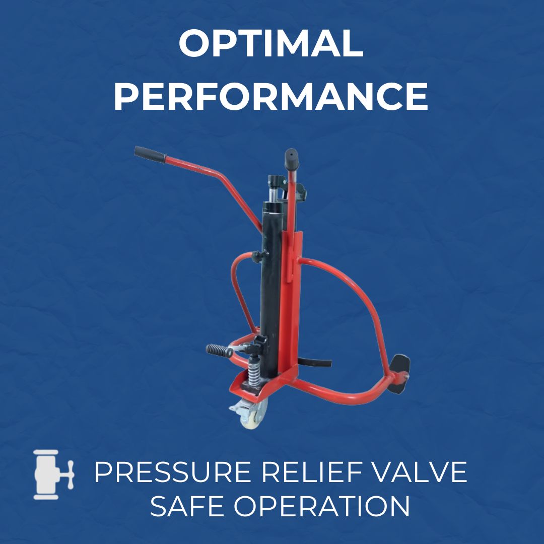 Inaithiram DM350PUN Hydraulic Drum Mover 350kg Capacity with Pressure Relief Valve for Safe Operation