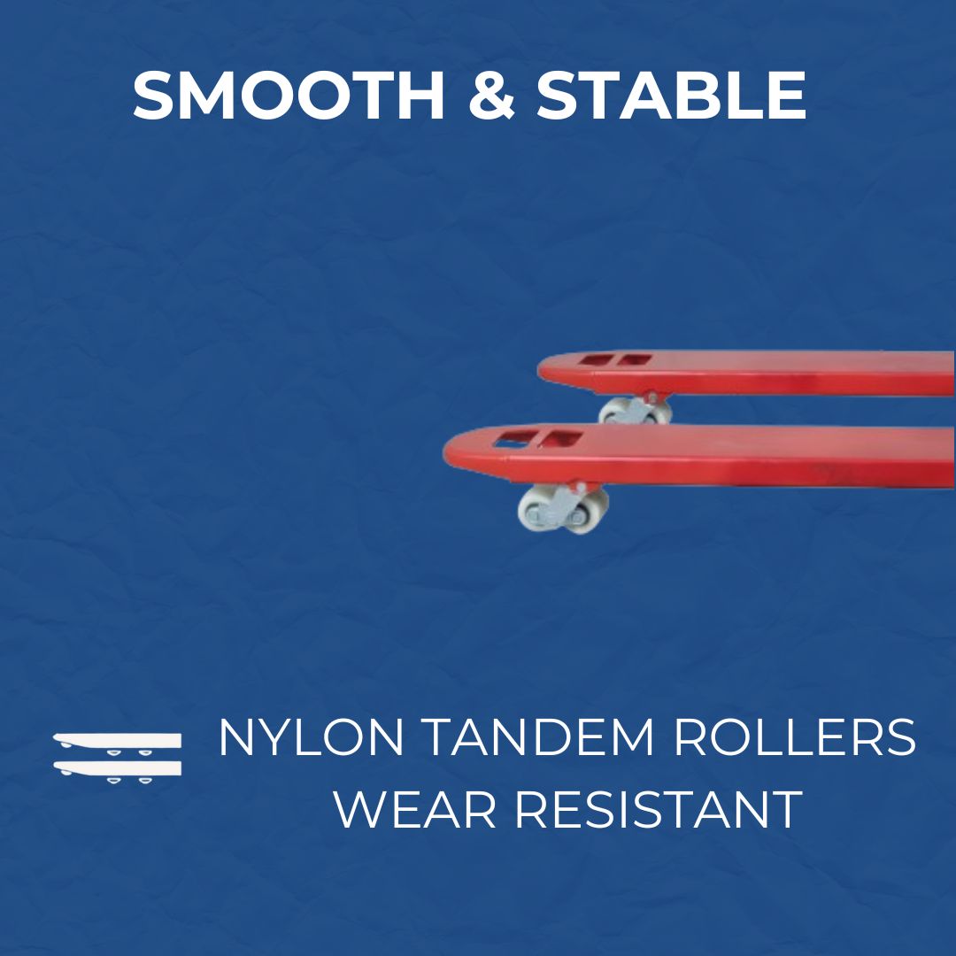 Inaithiram HPT5NB Hydraulic Hand Pallet Truck 5000kg Capacity with Tandem Nylon Rollers