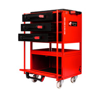 Kabage 3DTTC100N 3 Drawer Tool Trolley with Cabinet 100kg Capacity