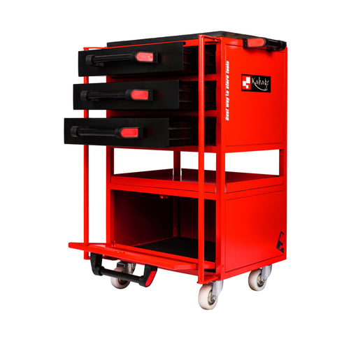 Kabage 3DTTC100N 3 Drawer Tool Trolley with Cabinet 100kg Capacity