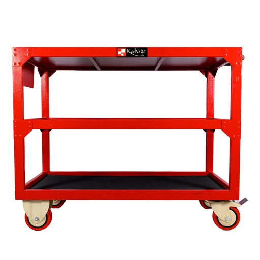 Kabage 3TTT750N Heavy Duty 3 Tray Table Trolley 750kg Capacity with Nylon Wheels Front View