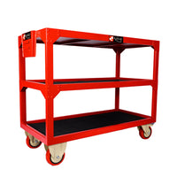 Kabage 3TTT750N Heavy Duty 3 Tray Table Trolley 750kg Capacity Red Colour