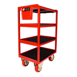 Kabage 4TTT500N Heavy Duty 4 Tray Table Trolley 500kg Capacity Red Colour
