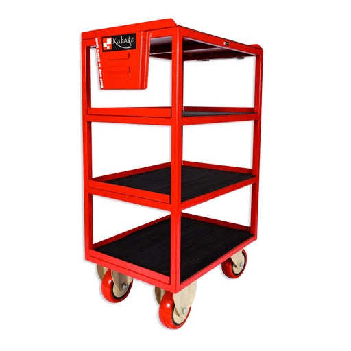 Kabage 4TTT500N Heavy Duty 4 Tray Table Trolley 500kg Capacity Red Colour