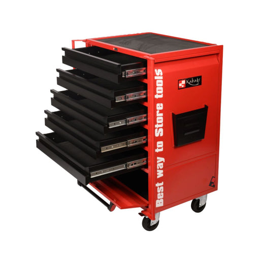 Kabage 5DTTC150RB 5 Drawer Tool Trolley with Cabinet 150kg Capacity