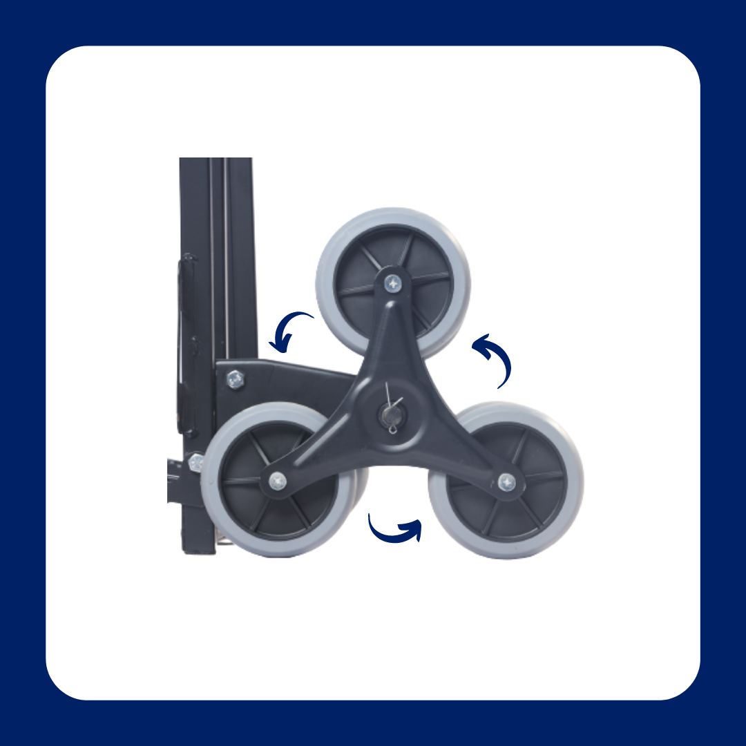 Inaithiram HT70WB Staircase Climbing Hand Truck for Cylinders and Water Barrels 70kg Capacity Foldable Portable Extendable with Unique Tri wheel design for easy staircase steps climbing