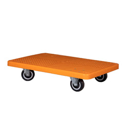 SRP MPT300PU Plastic Mobile Platform Trolley 300kg Capacity with 360 Degree Swivel PU Wheels, (900x600x190mm), Portable Easily Storable