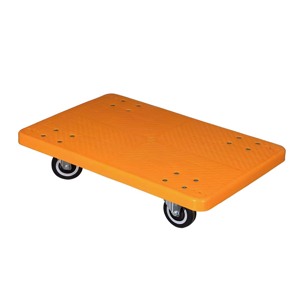 SRP MPT300PU Plastic Mobile Platform Trolley 300kg Capacity with 360 Degree Swivel PU Wheels, (900x600x190mm), Portable Easily Storable