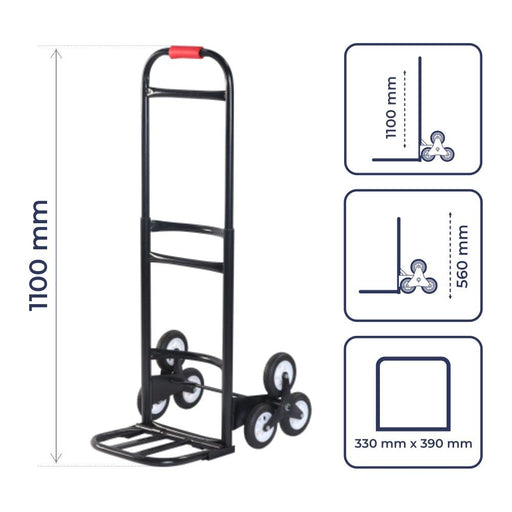 Inaithiram HT70WB Staircase Climbing Hand Truck for Cylinders and Water Barrels 70kg Capacity Foldable Portable Extendable