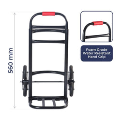 Inaithiram HT70WB Staircase Climbing Hand Truck for Cylinders and Water Barrels 70kg Capacity Optimum Height Handles with Foam Grips