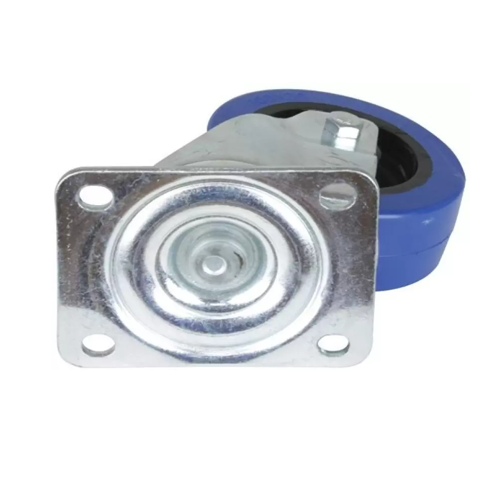 Inaithiram 4' inch TPR Swivel Wheels with Brackets and Fasteners - Kingpinless Polyurethane 100mm 360* Swivel TPR Wheels close view of swivel