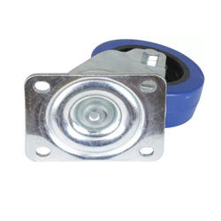 Inaithiram 4' inch TPR Swivel Wheels with Brackets and Fasteners - Kingpinless Polyurethane 100mm 360* Swivel TPR Wheels close view of swivel