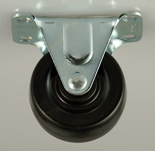 Inaithriam 5' inch PU Wheels with Brackets and Fasteners - Fixed Type Polyurethane 125mm PU Wheels side view