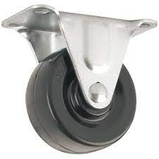 Inaithriam 5' inch PU Wheels with Brackets and Fasteners - Fixed Type Polyurethane 125mm PU Wheels