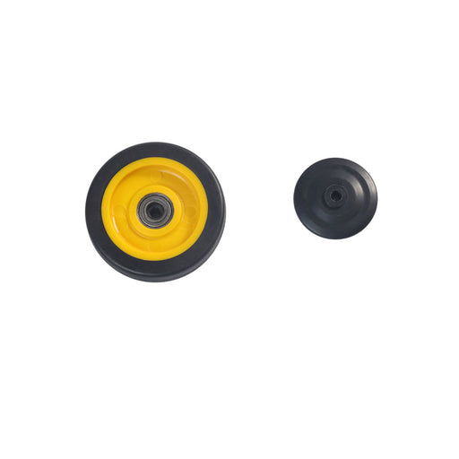 Inaithiram 4' inch PU Swivel Wheels with Brackets and Fasteners - Kingpinless Polyurethane 100mm 360* Swivel PU Wheels with caps disassembled