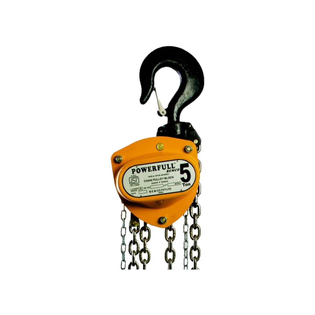 Bemco CPBSPS5T3M Heavy Duty Chain Pulley Block Super P Series 5000kg Capacity