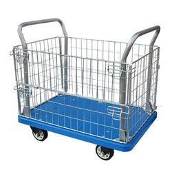 Bigapple PBT300TPR Foldable Plastic Platform Basket Trolley 300kg Capacity