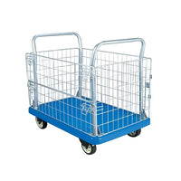 Bigapple PBT300TPR Foldable Plastic Platform Basket Trolley 300kg Capacity with TPR Wheels