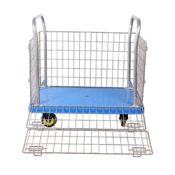 Bigapple PBT300TPR Foldable Plastic Platform Basket Trolley 300kg Capacity with Foldable Side Cage